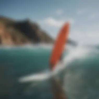 A variety of hydrofoil surfboards displayed for selection