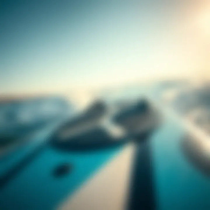 The Art of Board Design Close-up of a wake foil board and its intricate design features