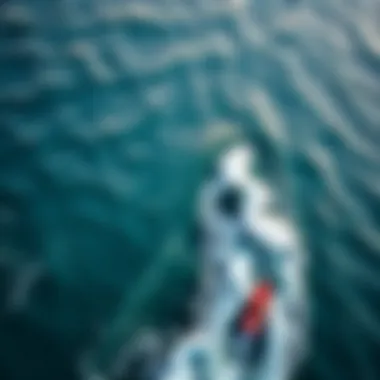 Aerial view of Lake Erie showcasing wave patterns