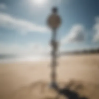 A high-tech weather station setup on a kiteboarding beach