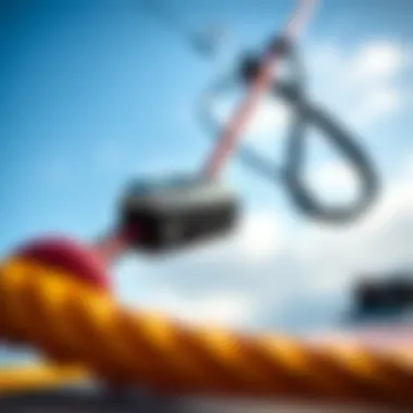 Close-up of a well-maintained kiteboard safety leash