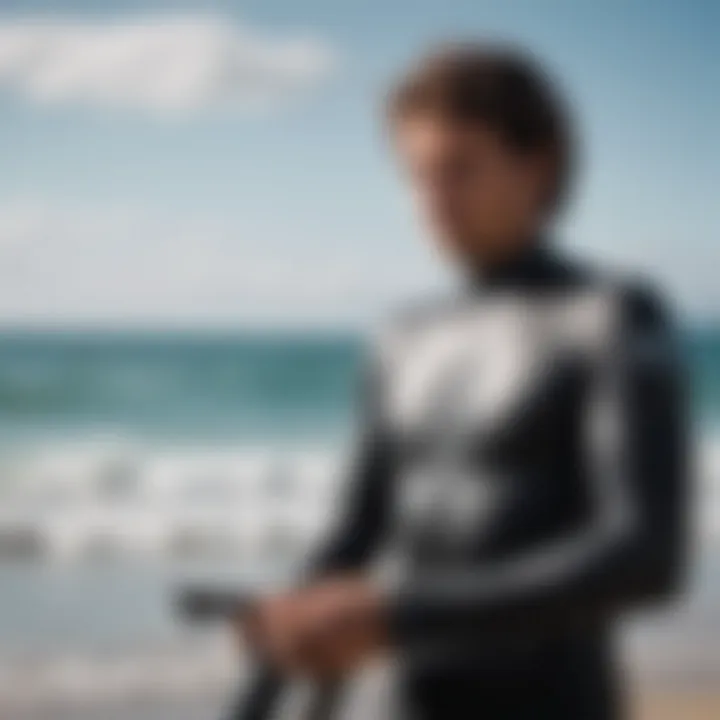 A detailed view of a well-maintained wetsuit, highlighting care and maintenance tips.