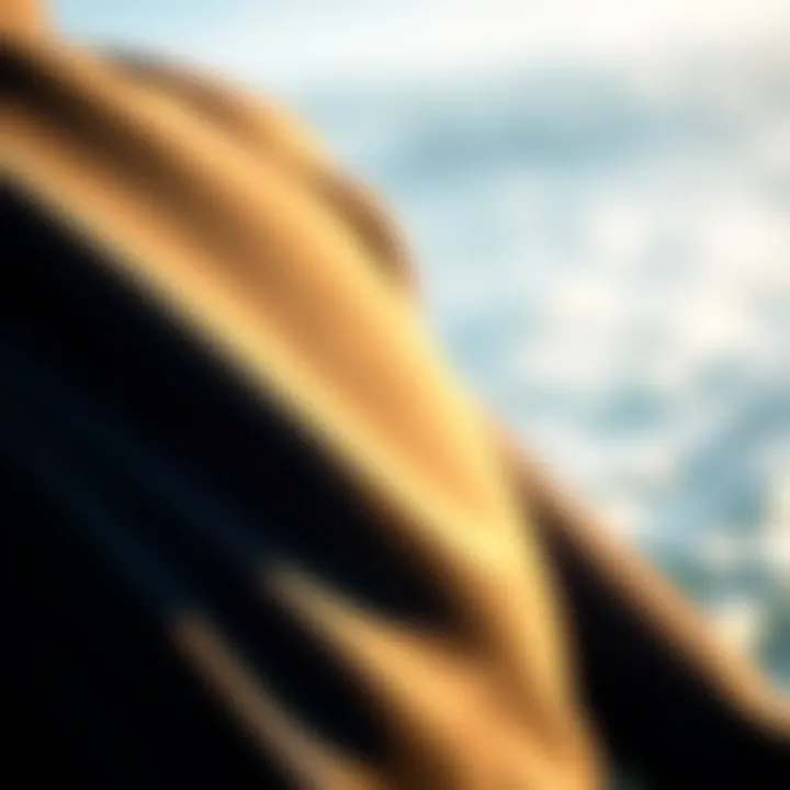 A close-up view of a high-performance wetsuit material showcasing its texture and flexibility