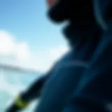 A detailed view of wetsuit construction materials