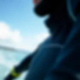 A detailed view of wetsuit construction materials