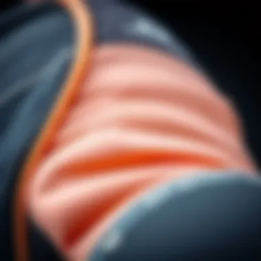 Close-up of wetsuit material showcasing insulation properties