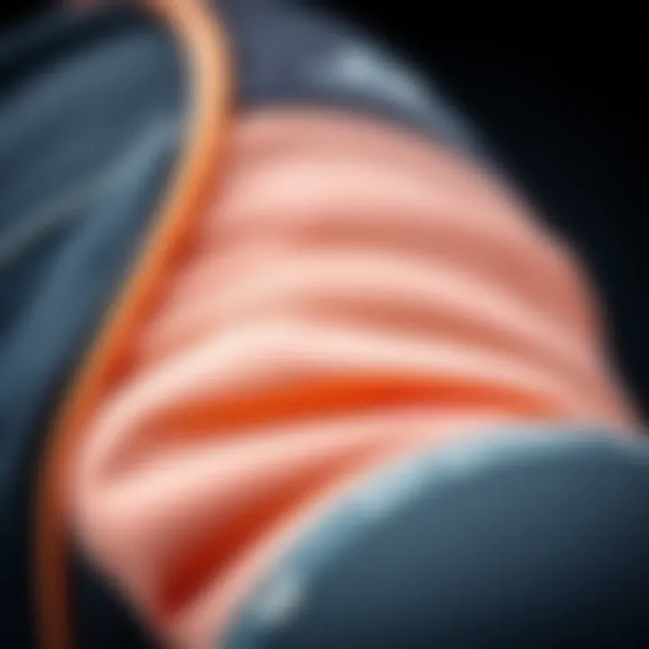 Close-up of wetsuit material showcasing insulation properties