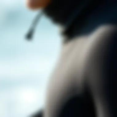 Innovative Wetsuit Materials Close-up of wetsuit materials, emphasizing texture and technology advancements