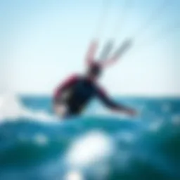 Cold water wetsuit in action during a kiteboarding session