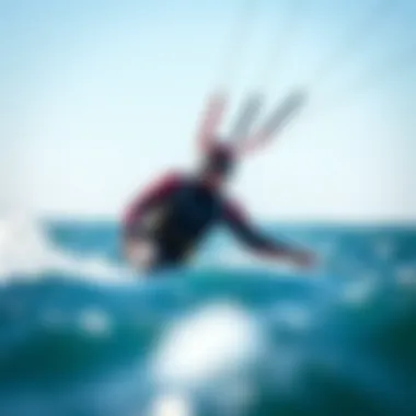 Cold water wetsuit in action during a kiteboarding session