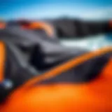 A detailed view of a high-quality cold water wetsuit showcasing its thermal lining.