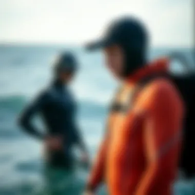 Proper fit and sizing demonstration for wetsuits