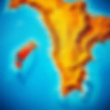 Geographical map for kiteboarding locations