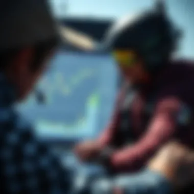 Kiteboarder analyzing wind data