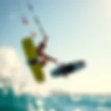 Kiteboarding on a windy day