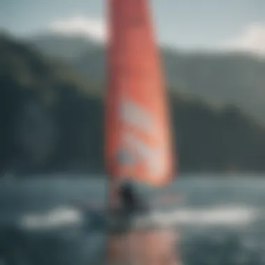 An overview of a wing foiling community enjoying their sport