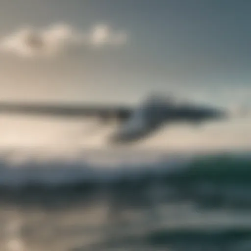 A dynamic view of a wing foiler gliding over the waves